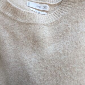 Mango Women's Wool Blend Cream Sweater